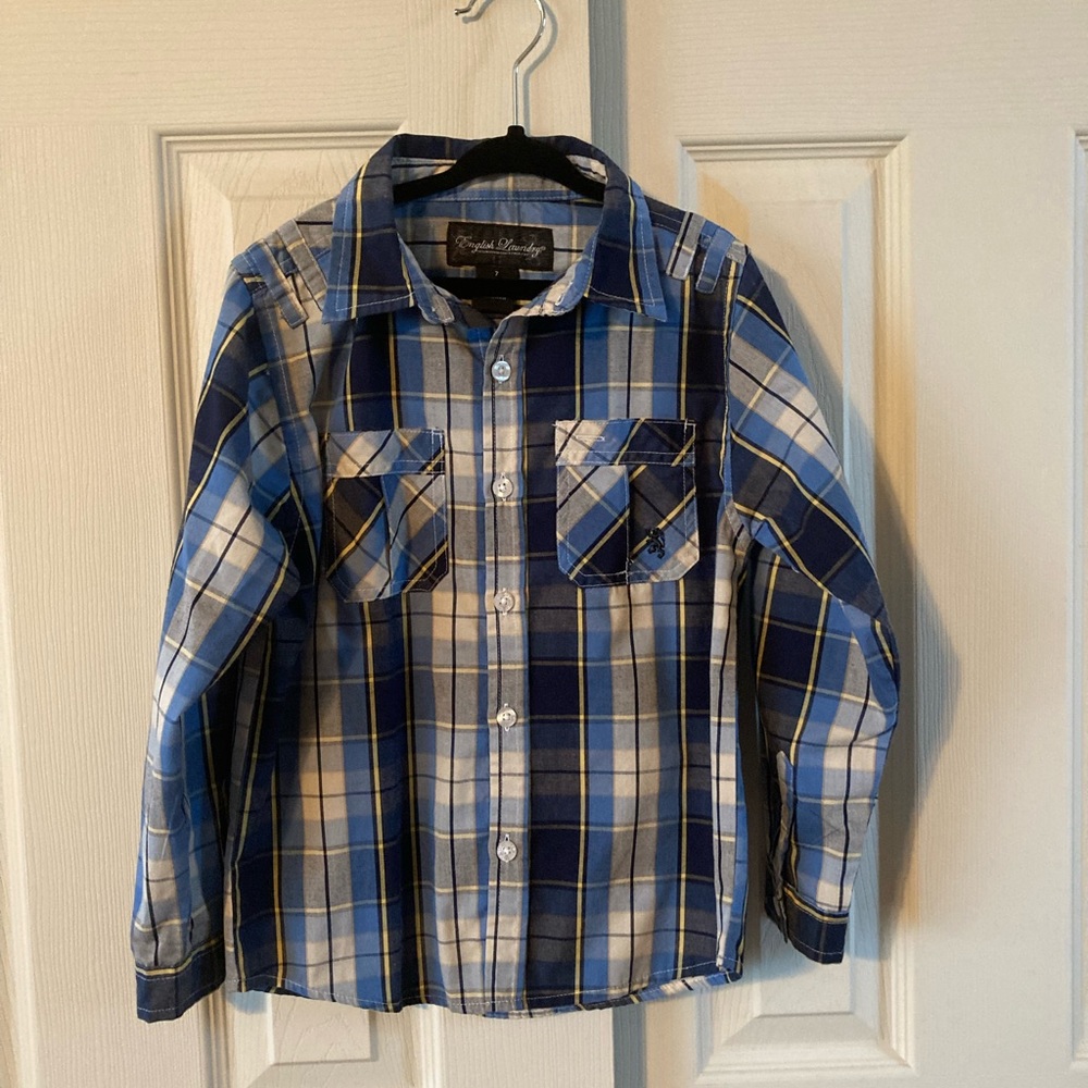 English Laundry Boys Plaid Long Sleeve Shirt